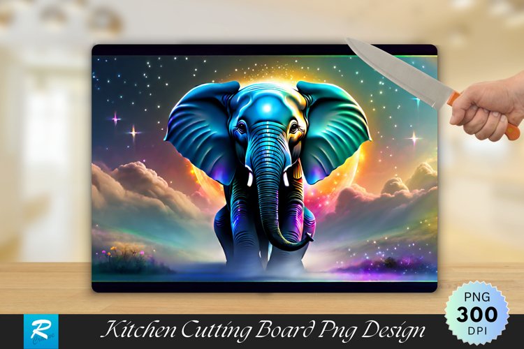 Elephant Cutting Board Sublimation Design example image 1