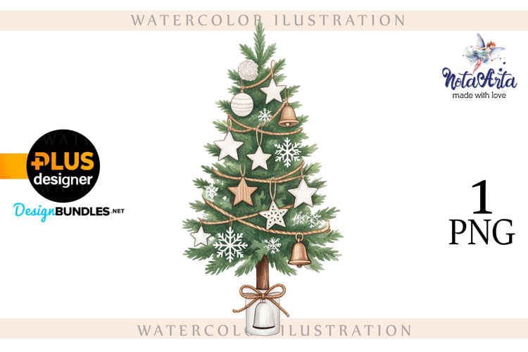 Watercolor Christmas Tree, Christmas tree, Happy Christmas