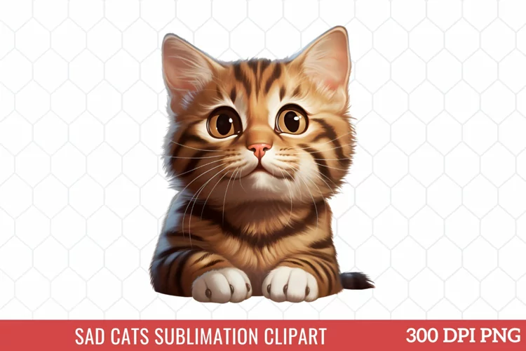 Sad Cats Sublimation Clipart