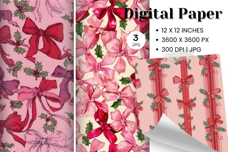 Bow Ribbon Background Bow Digital Paper Pattern Wallpaper101