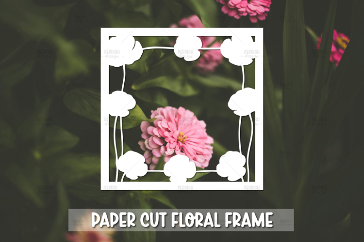 Paper cut Floral Frame SVG Cricut,Silhouette Craft