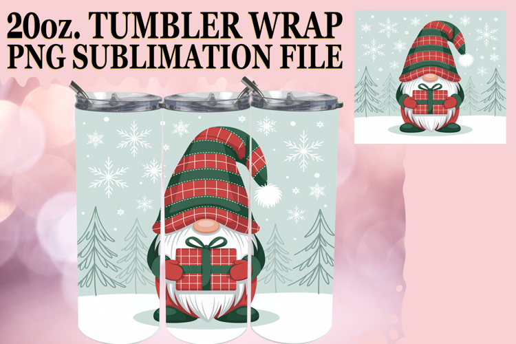 JOYFUL SIPS 20oz TUMBLER WRAP, Gnomes