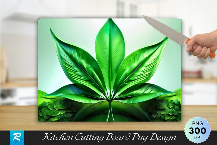 3D Leaf Cutting Board Sublimation Design example image 1