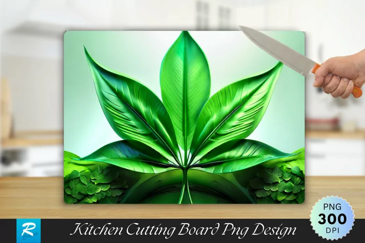 3D Leaf Cutting Board Sublimation Design