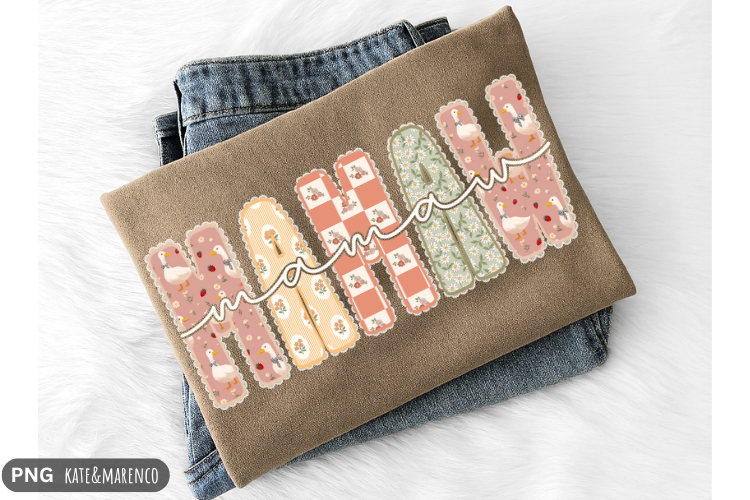 Vintage Mamaw Goose PNG | Mamaw Floral Design | Mamaw PNG