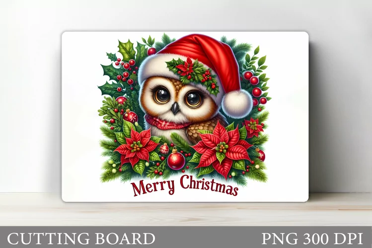 Christmas Owl Cutting Board. Christmas Cutting Board