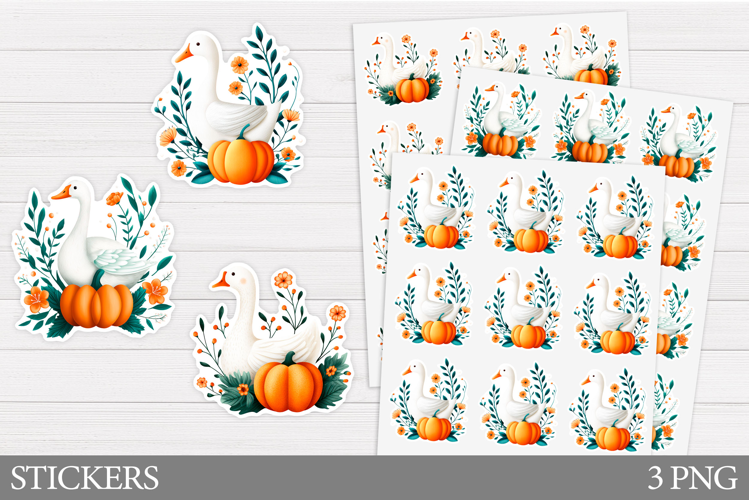 Fall Goose Sticker Printable. Fall Sticker Design