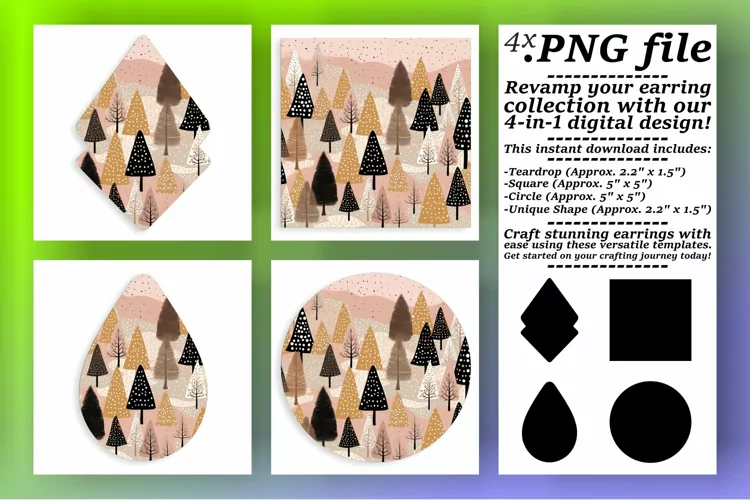Festive Tree Square Sublimation Patterns