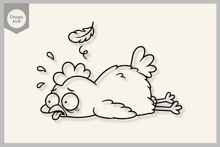 Tired Chicken SVG, Exhausted Hen Cut File, Sleepy Animal example image 1