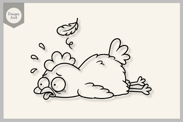 Tired Chicken SVG, Exhausted Hen Cut File, Sleepy Animal