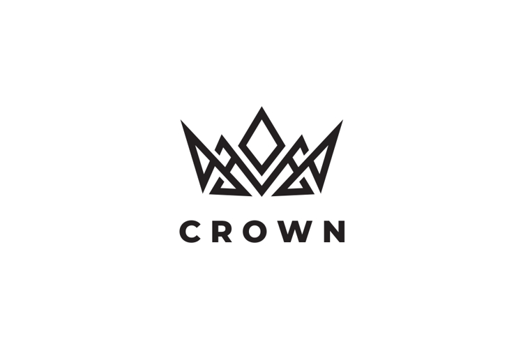Abstract Crown Logo Design Vector Illustration
