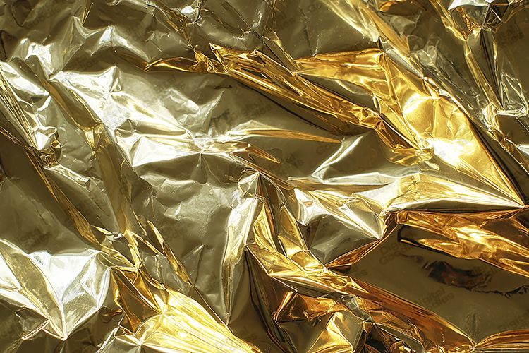 Gold Foil Texture Background Metallic Wrinkled Surface