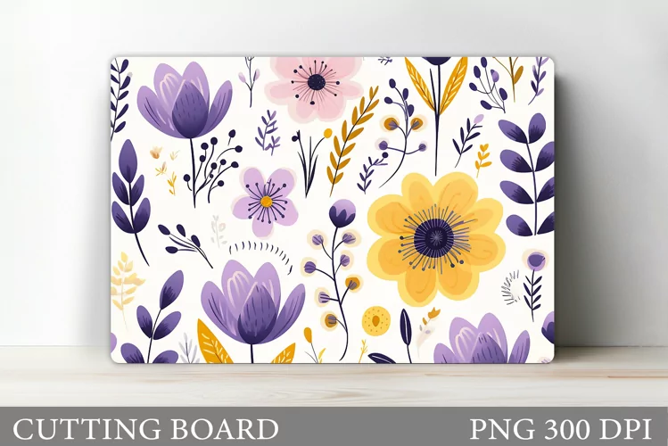 Flowers Cutting Board Design. Flowers Sublimation