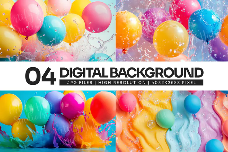 Colorful Balloon Splash Background