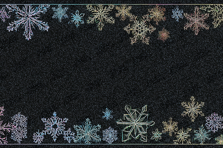 Neon Snowflake Frame Background Winter Holiday Border