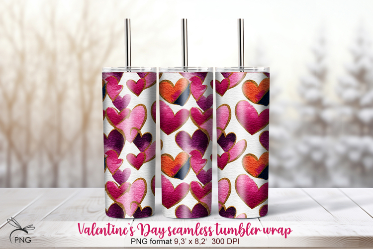 Valentines Day seamless tumbler wrap