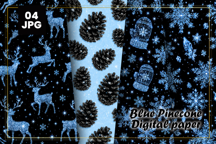 Blue Pinecone Digital Paper