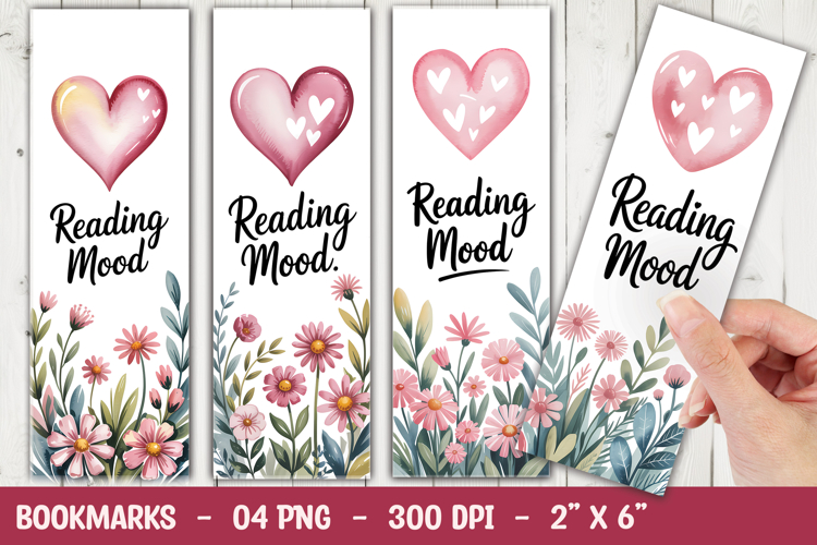 Reading Mood Floral Bookmark Sublimation