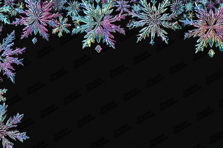 Neon Snowflake Border Background Winter Holiday Design