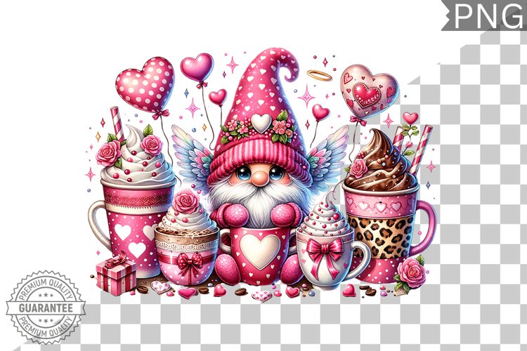 Valentines Day Gnome - Valentine Clipart Sublimation