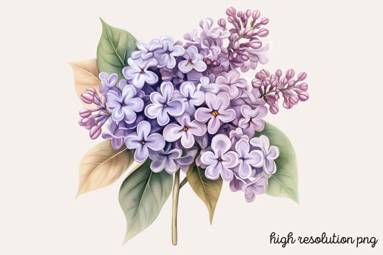 Lilac Flower Watercolor Cliparts PNG