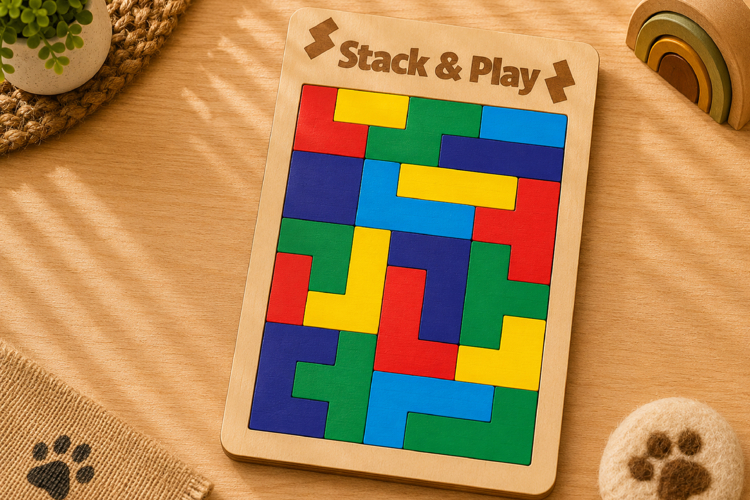 Tetris Puzzle Laser Cut SVG - Block Puzzle Game