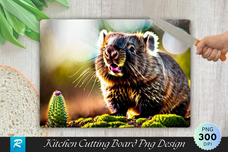 Wombats Background Cutting Board Sublimation Design