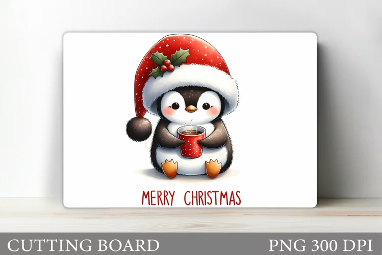 Penguin Cutting Board. Christmas Cutting Board Sublimation