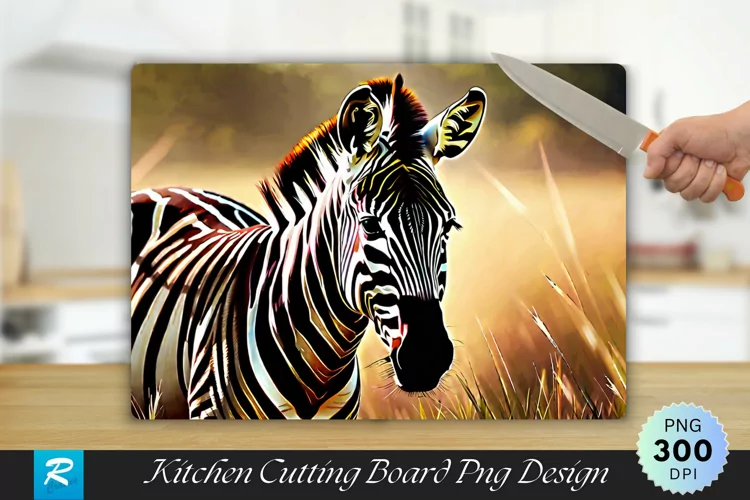 Zebra is Standing in a Field Cutting Board Design