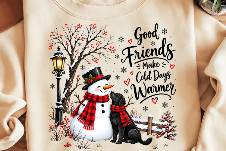 Winter Friends Christmas PNG, Winter Christmas PNG, Snowman