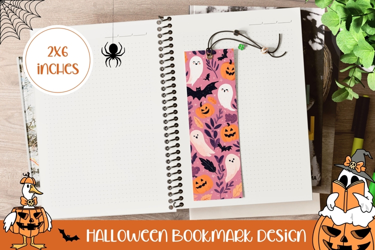 Halloween Pumpkins Bookmark, Halloween Bats Bookmark PNG