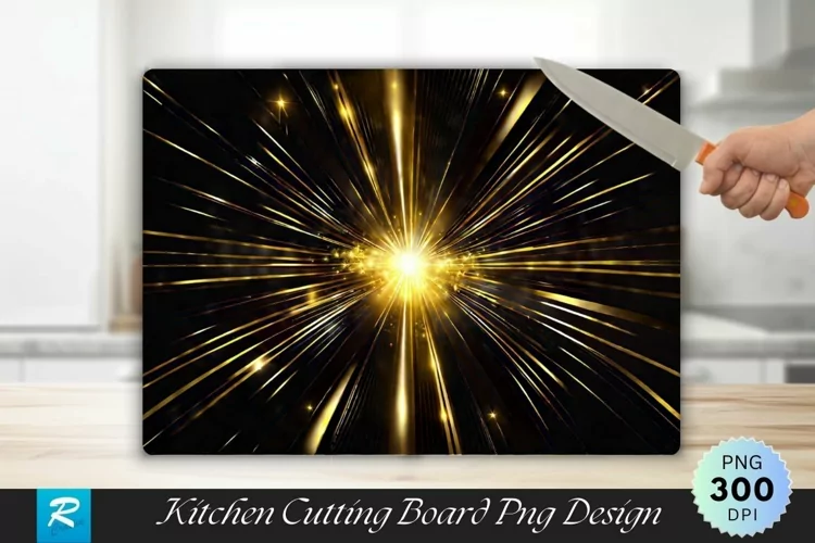 Golden Celebration Cutting Board Sublimation Design