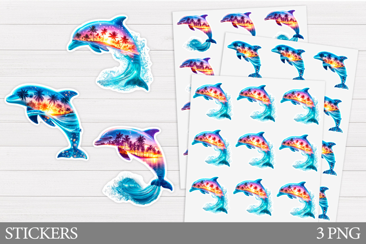 Dolphin Sticker Design. Cute Dolphin Sticker Printable