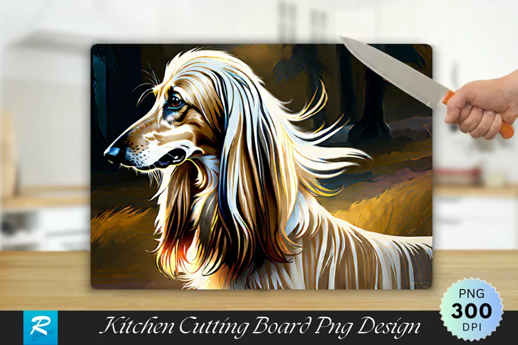 Afghan Hound Cutting Board Sublimation Design