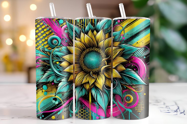 Sunflowers Tumbler Wrap | Sublimation | Tumblers example image 1
