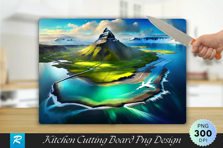 Iceland Cutting Board Sublimation Design