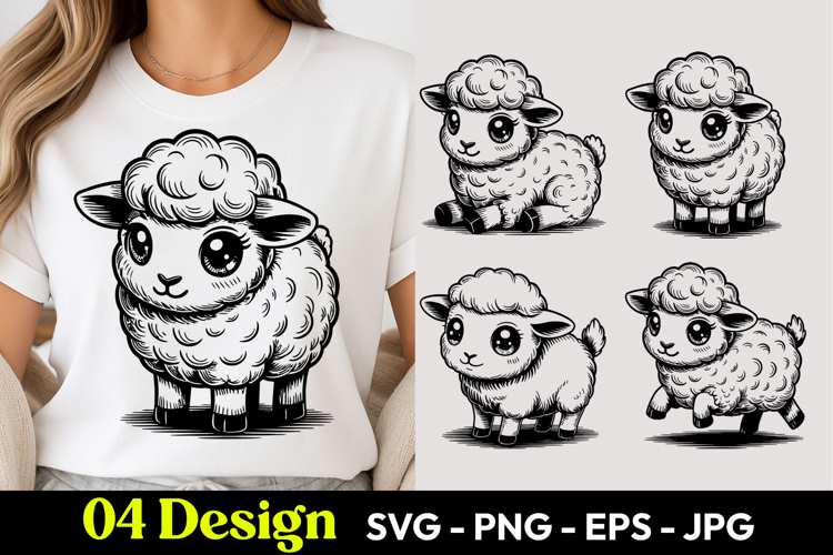 Cartoon Sheep SVG PNG