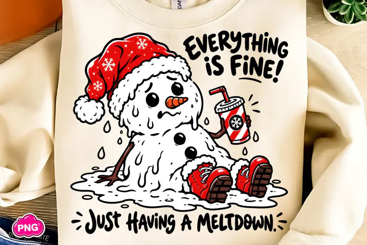 It's Fine I'm Fine PNG, Funny Christmas PNG, Christmas PNG