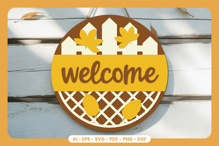 Fall Door Sign Lasercut - Fall Welcome Sign