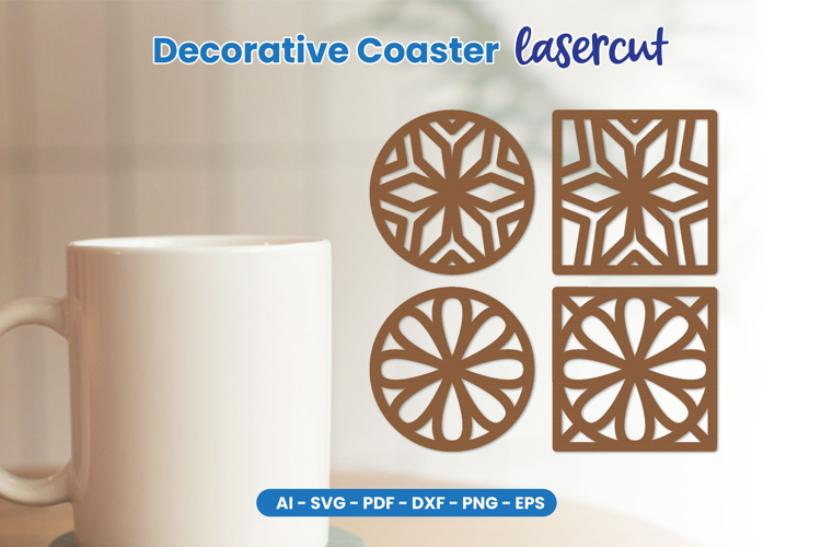 Wooden Decorative Coaster Lasercut