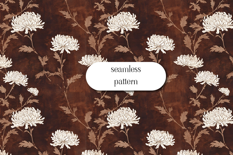 Vintage Chrysanthemum Seamless Floral Pattern