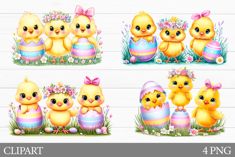 Easter Chick Clipart. Easter Eggs Clipart
