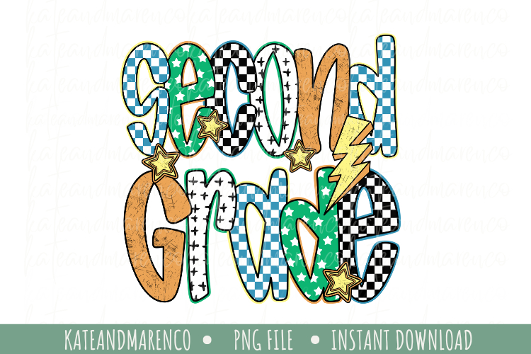 Boy Second Grade PNG | Retro 2nd Grade PNG | Boy PNG