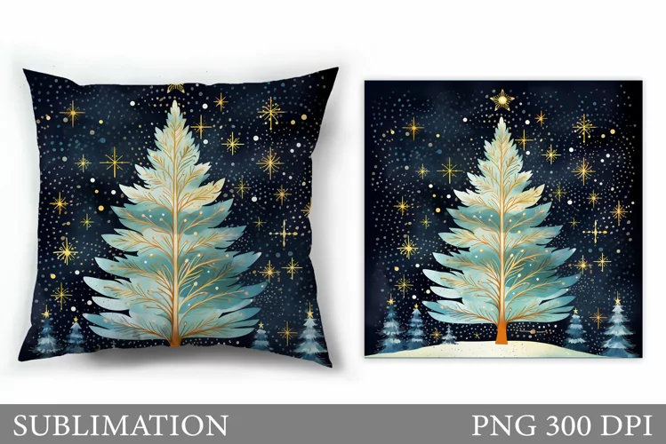 Christmas Tree Pillow Design. Christmas Tree Sublimation
