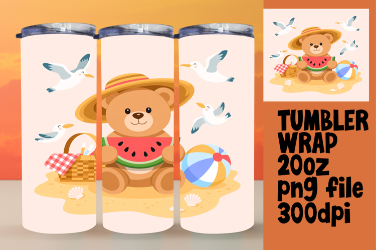 Original 20oz Tumbler Artwork , Cute Bear