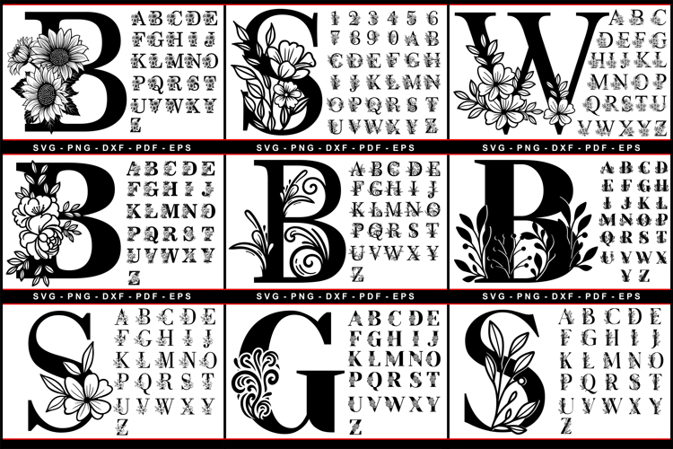 Monogram SVG Bundle, Monogram Letters, Monogram Font SVG