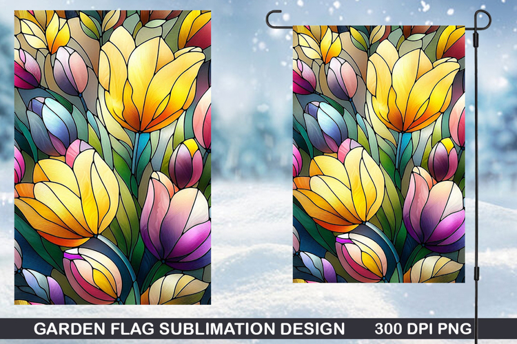 Flowers Garden Flag Sublimation| Spring Garden Flag PNG
