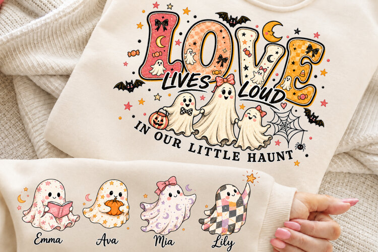 Personalized Spooky Family Name Art PNG example image 1