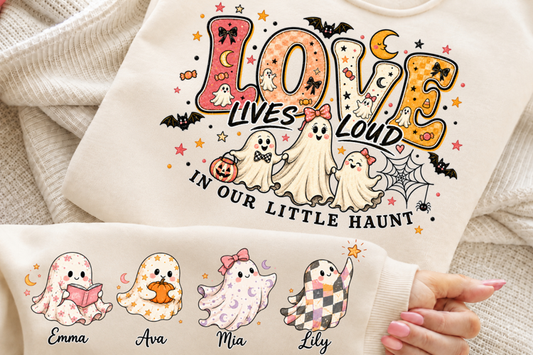 Personalized Spooky Family Name Art PNG
