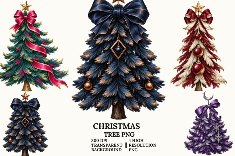 Christmas Train Clipart, Vintage Winter Steam Locomotive PNG example image 1